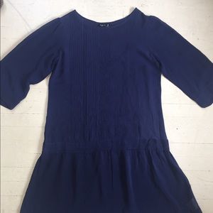 Agnes B. Sheer Embroidered Drop Waist Dress